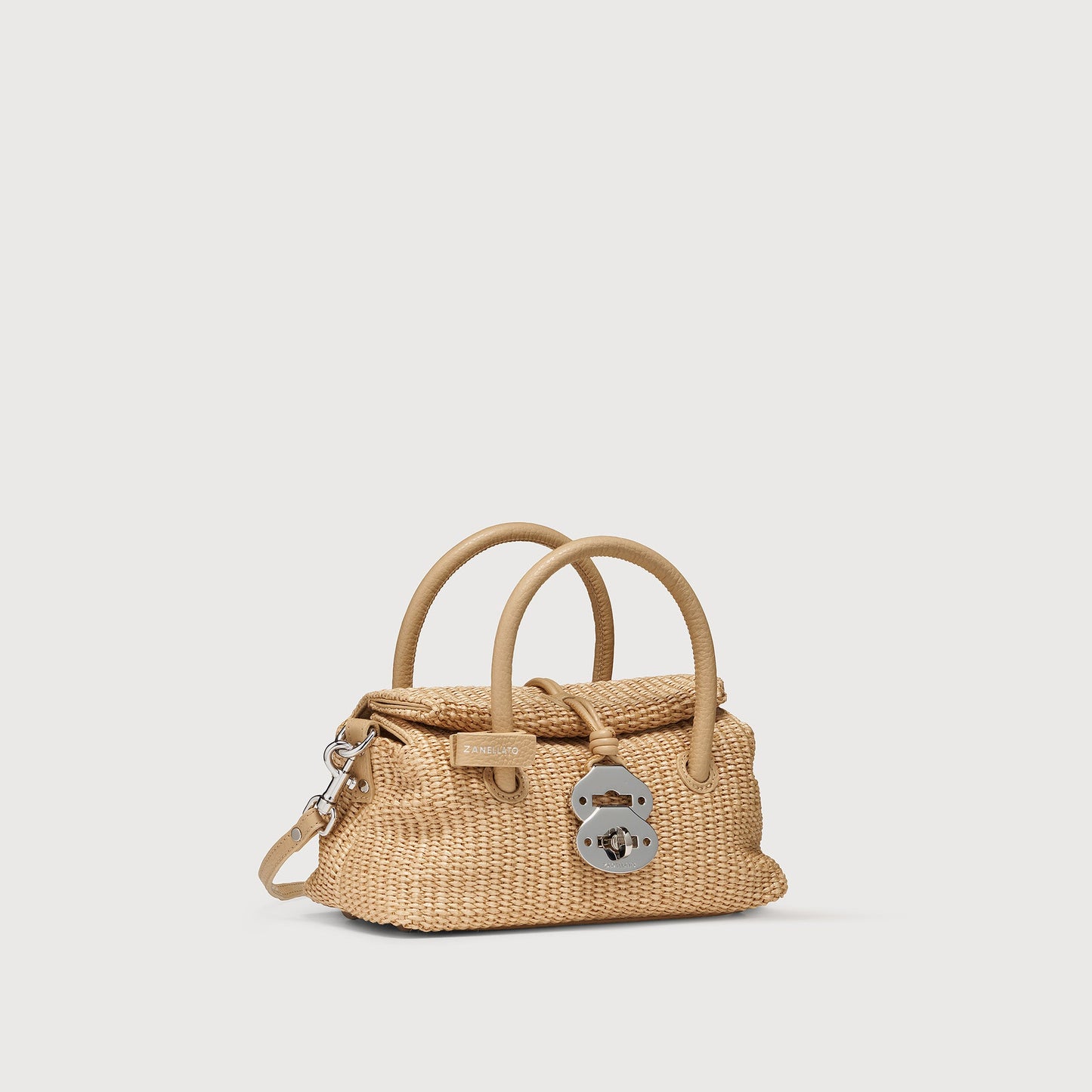 Borsa a Mano Savellini Vera Baby in Vimini — Beige Paprika