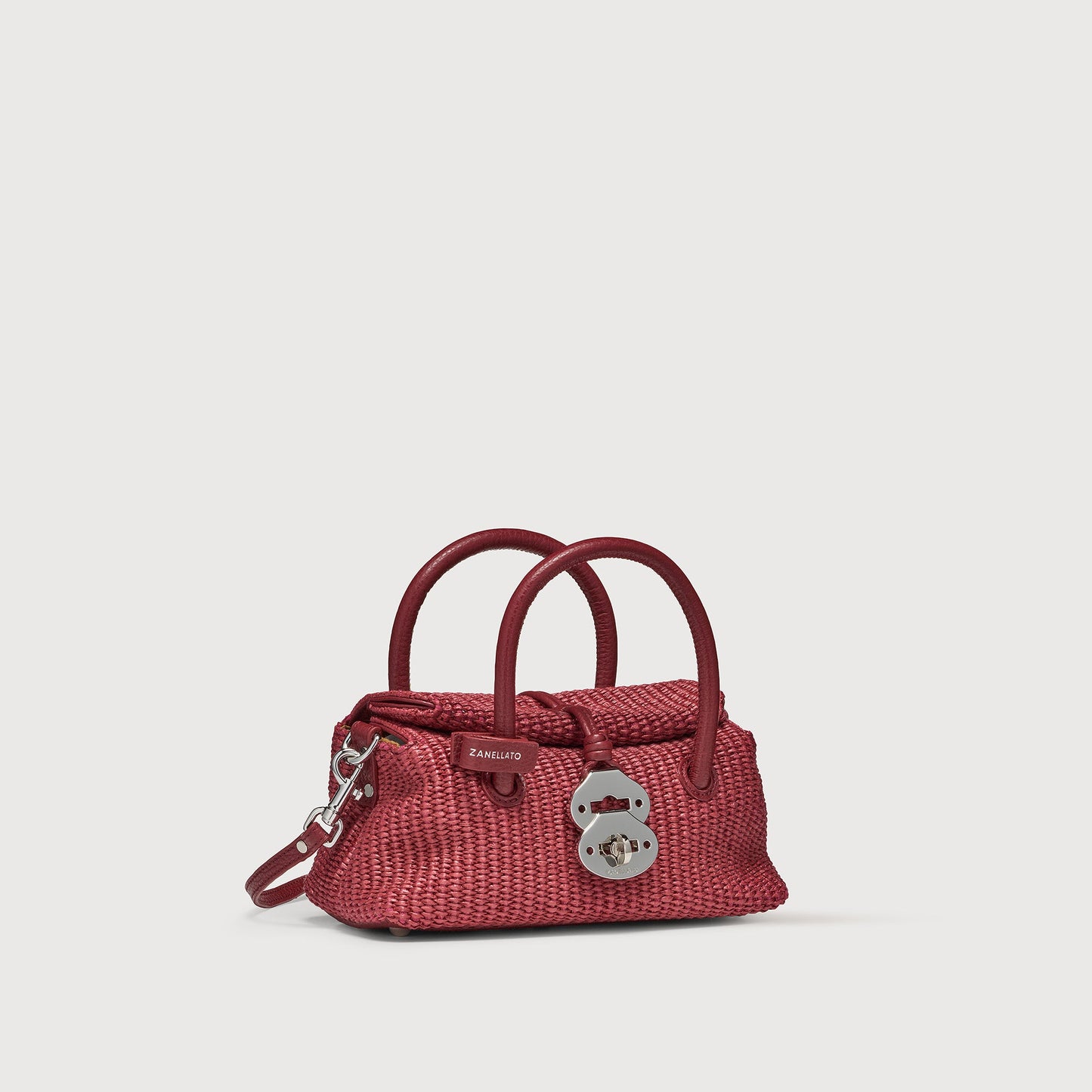 Borsa a Mano Savellini Vera Baby in Vimini — Rosso Ciliegia