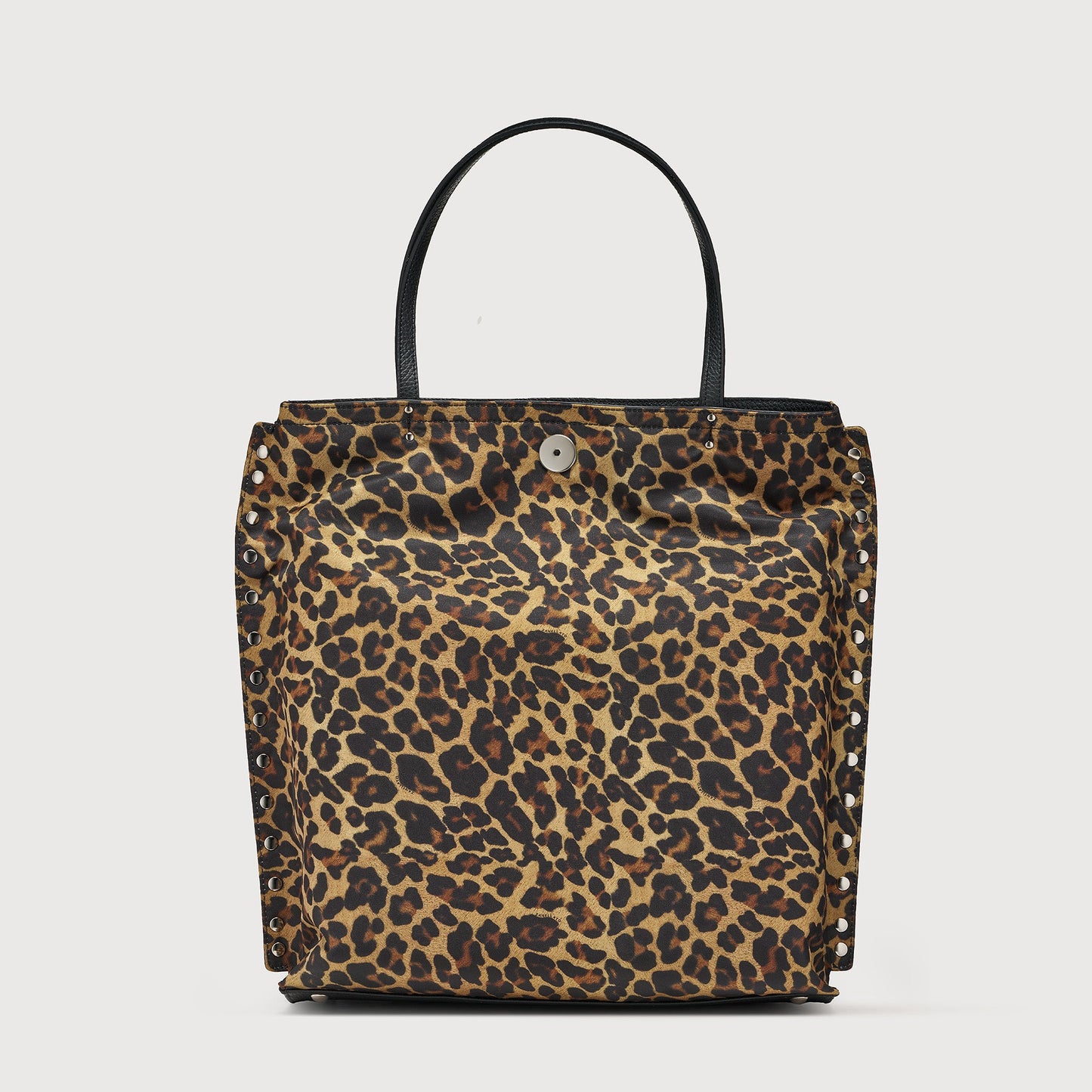 Borsa Shopper Savellini Mila in Tessuto — Nero Animalier