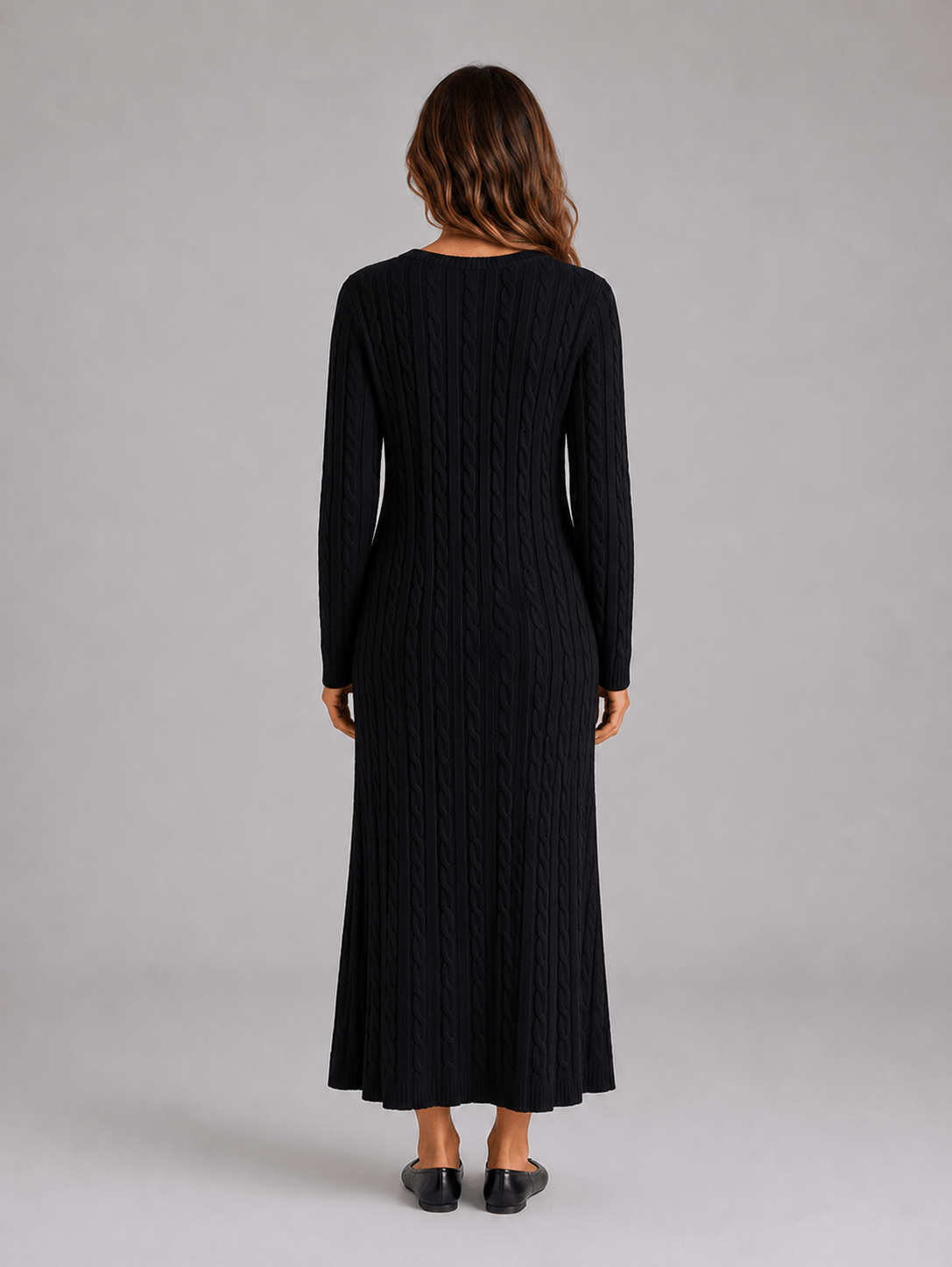 Abito Lungo Donna Maglia Viscosa, Invernale, Maniche Lunghe