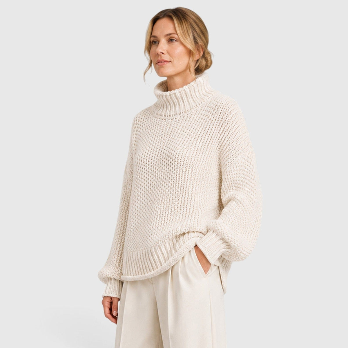 Maglione Dolcevita Donna Morbido Caldo Collo Alto