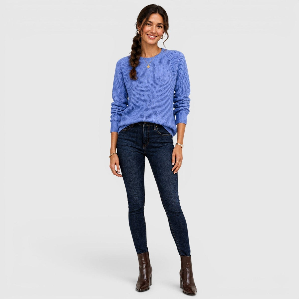 Maglione Donna Girocollo in Ciniglia Morbida da Ufficio