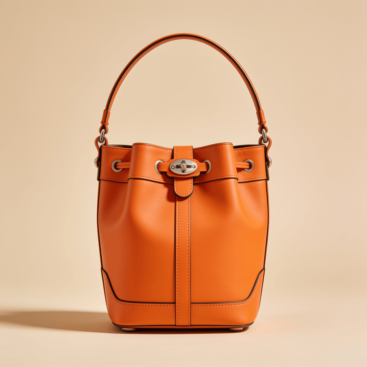 Borsa a Secchiello Savellini Luna in Camoscio Vegano — Arancio Sicilia