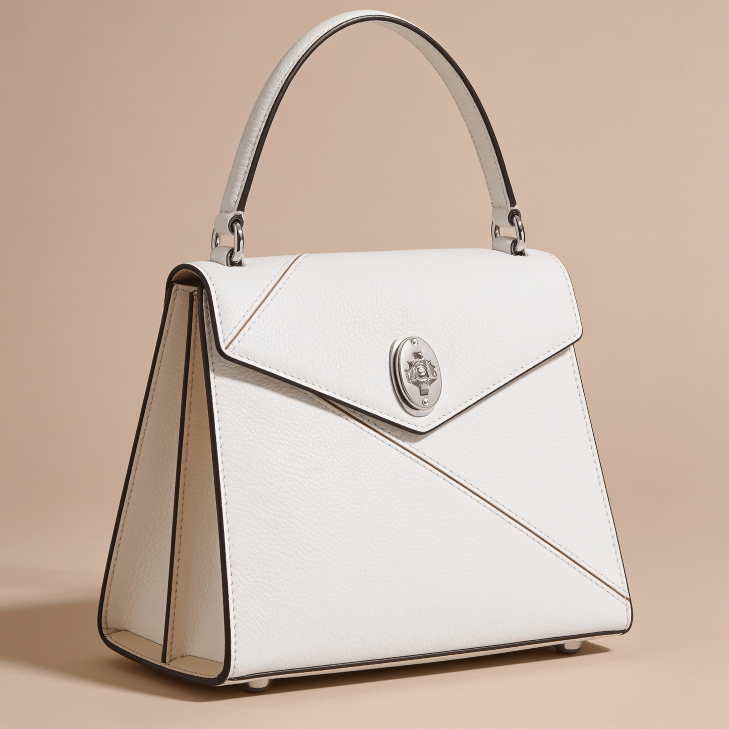 Borsa a Secchiello Savellini Luna in Ecopelle Martellata — Bianco Latte