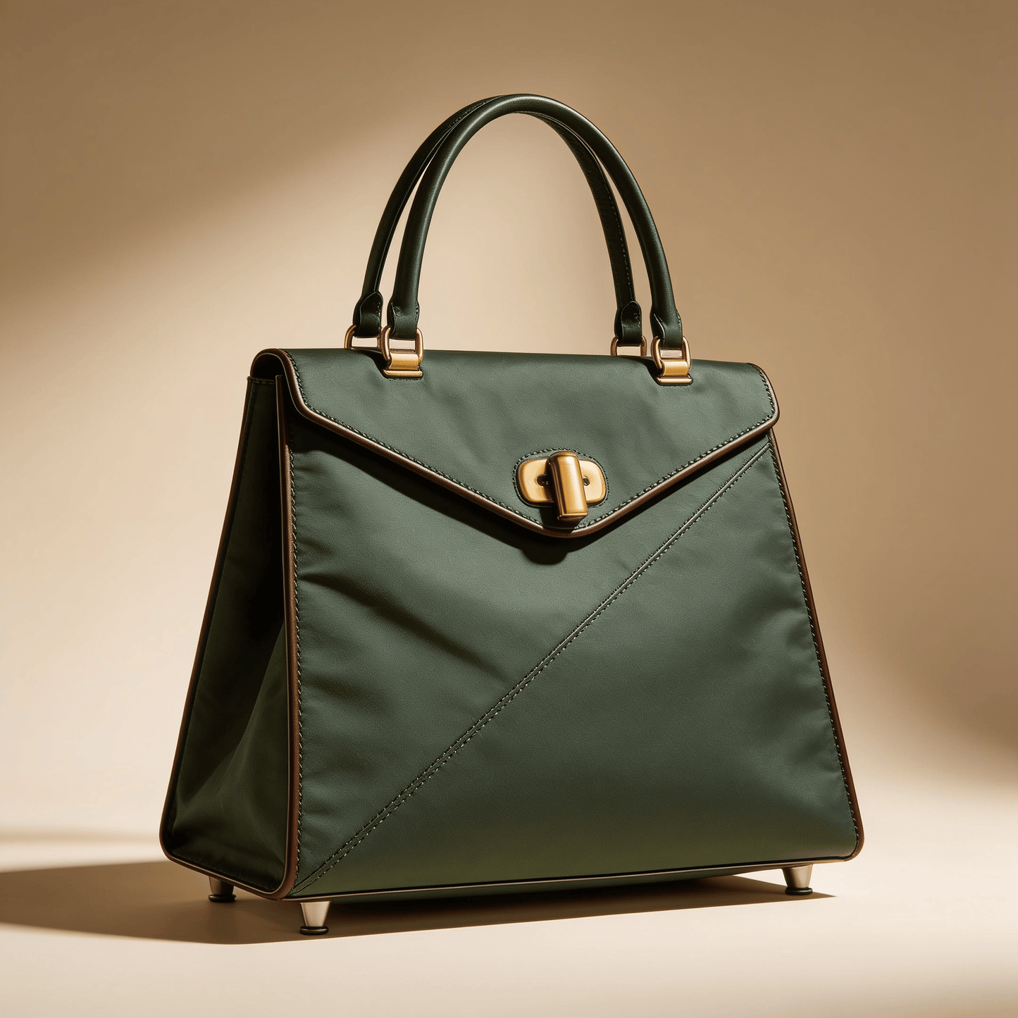 Borsa Shopper Savellini Mila in Tessuto — Verde Pitone
