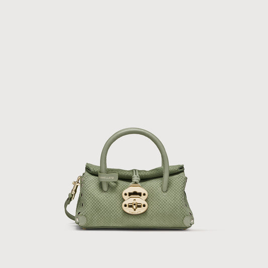 Borsa a Mano Savellini Vera Baby in Ecopelle Stampata — Verde Salvia