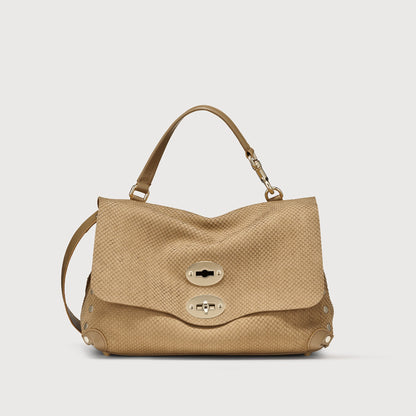 Borsa a Mano Savellini Aria Small in Ecopelle Stampata — Beige Sabbia