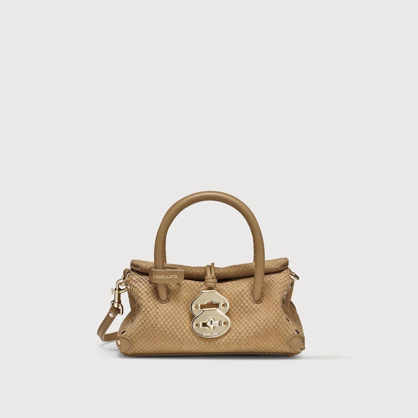Borsa a Mano Savellini Vera Baby in Ecopelle Stampata — Beige Sabbia