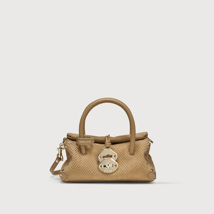 Borsa a Mano Savellini Vera Baby in Ecopelle Stampata — Beige Sabbia