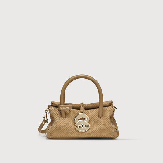 Borsa a Mano Savellini Vera Baby in Ecopelle Stampata — Beige Sabbia