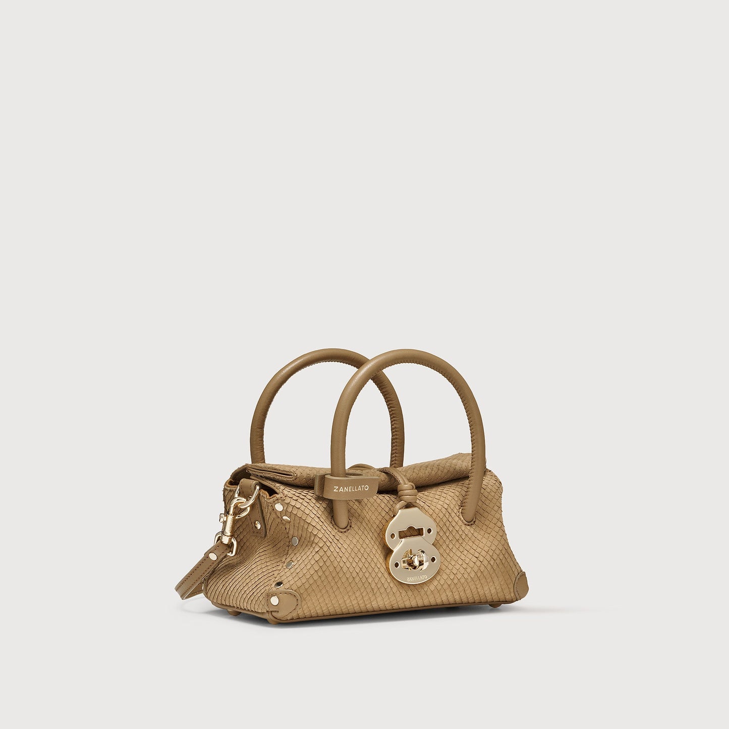 Borsa a Mano Savellini Vera Baby in Ecopelle Stampata — Beige Sabbia