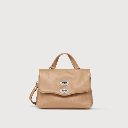 Borsa a Mano Savellini Aria Baby in Ecopelle Martellata — Marrone Biscotto