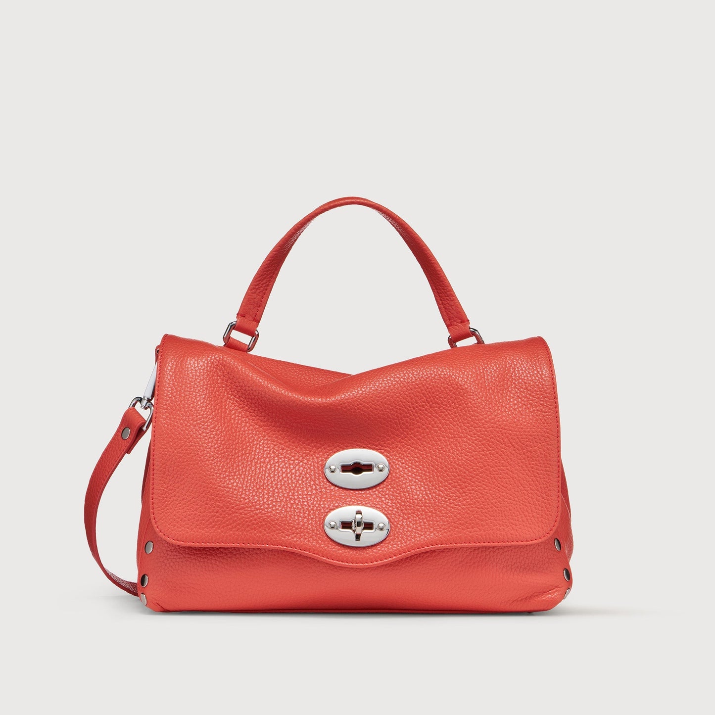 Borsa a Mano Savellini Aria Small in Ecopelle Martellata — Rosso