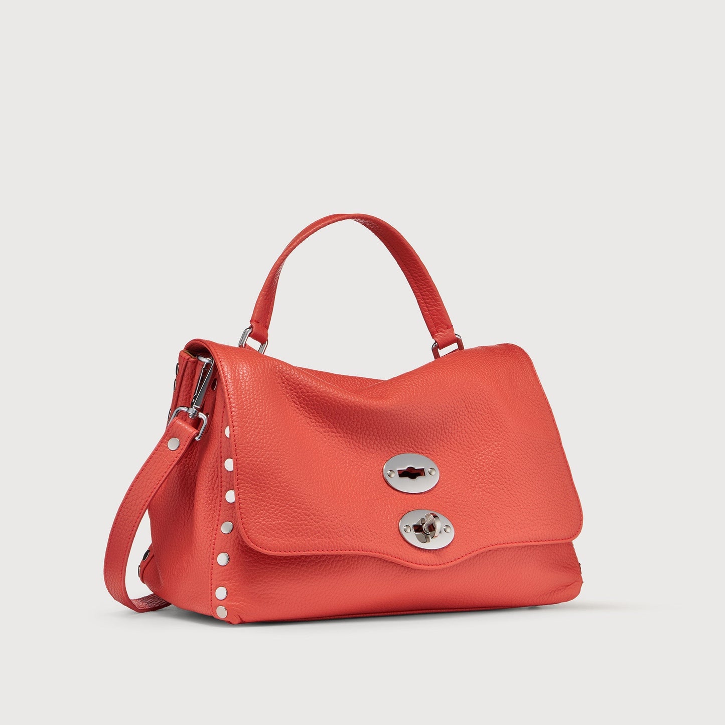 Borsa a Mano Savellini Aria Small in Ecopelle Martellata — Rosso