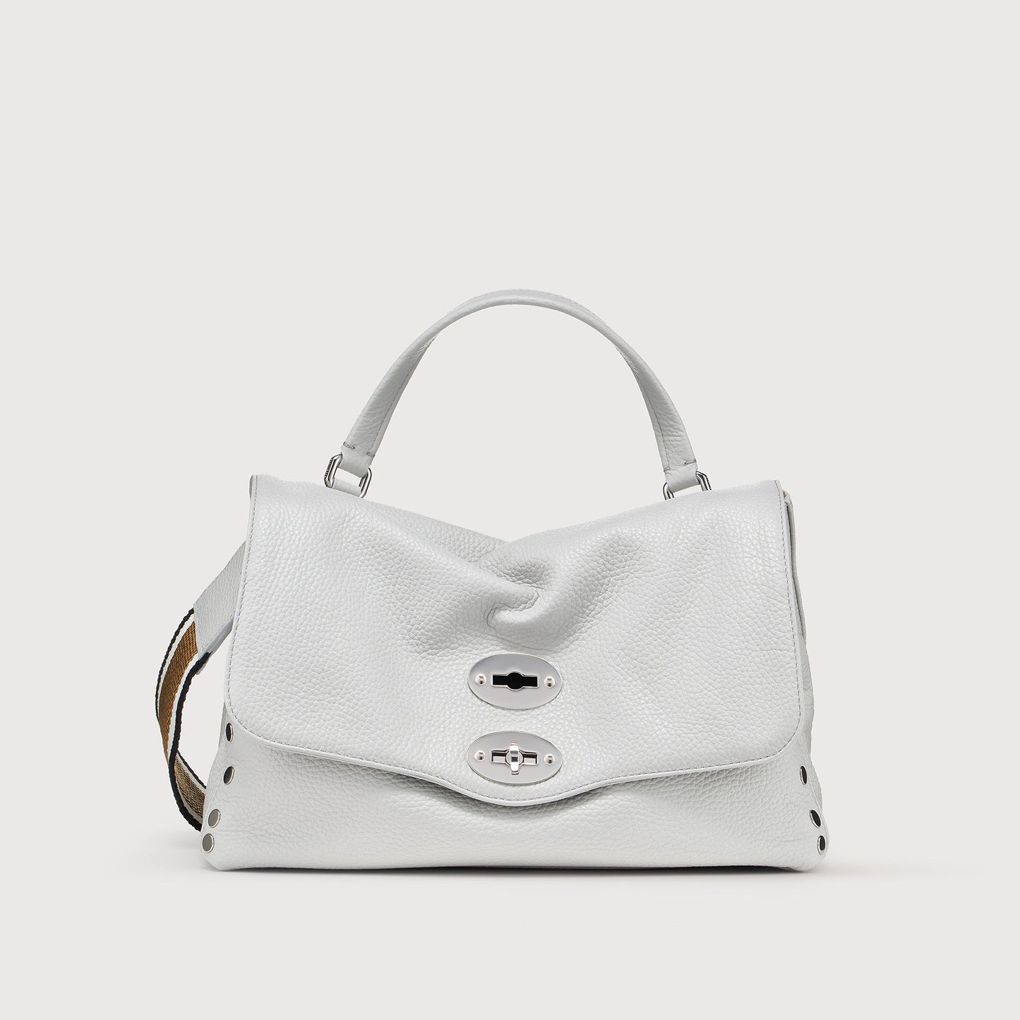 Borsa a Mano Savellini Aria Small in Ecopelle Martellata — Grigio Carrara