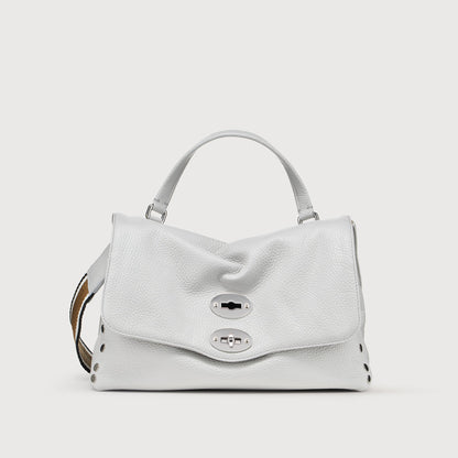 Borsa a Mano Savellini Aria Small in Ecopelle Martellata — Grigio Carrara