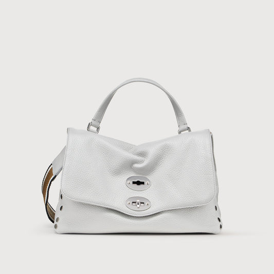 Borsa a Mano Savellini Aria Small in Ecopelle Martellata — Grigio Carrara