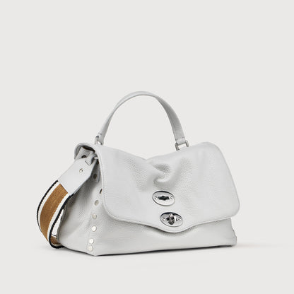 Borsa a Mano Savellini Aria Small in Ecopelle Martellata — Grigio Carrara