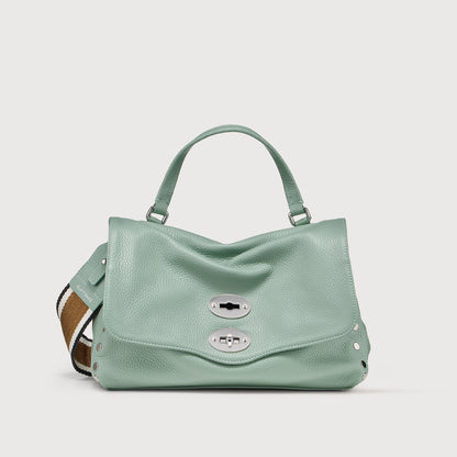 Borsa a Mano Savellini Aria Small in Ecopelle Martellata — Verde Menta