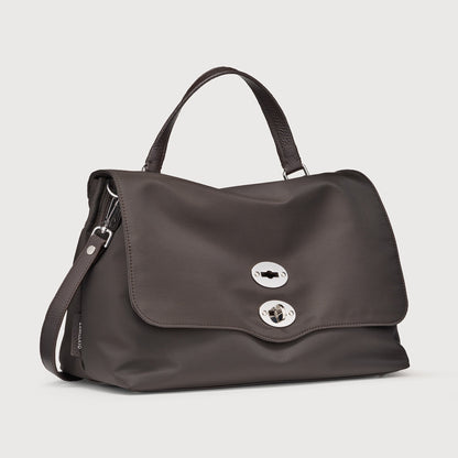 Borsa a Mano Savellini Aria Medium in Tessuto — Marrone Noce