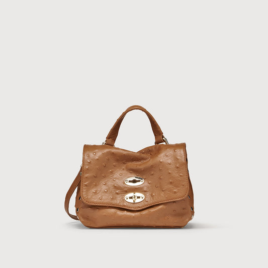 Borsa a Mano Savellini Aria Baby in Pelle di Cactus — Cuoio
