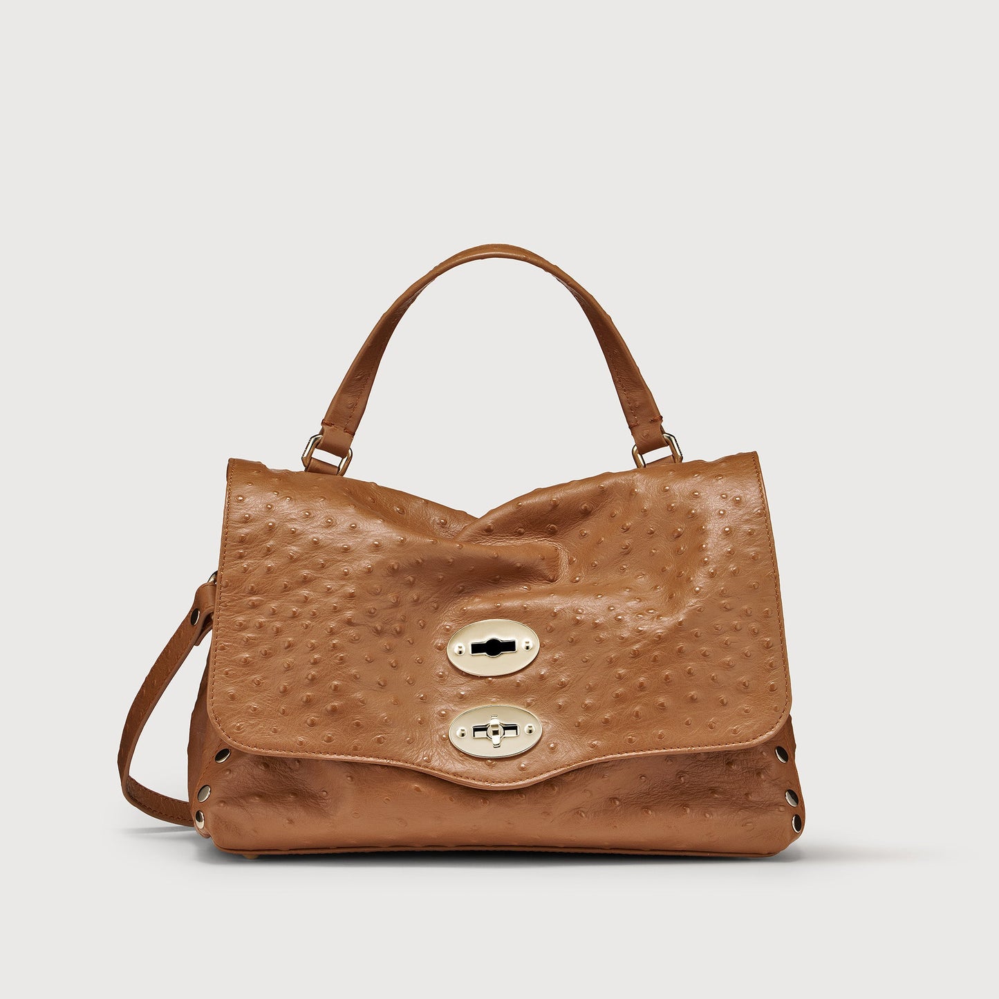 Borsa a Mano Savellini Aria Small in Pelle di Cactus — Cuoio
