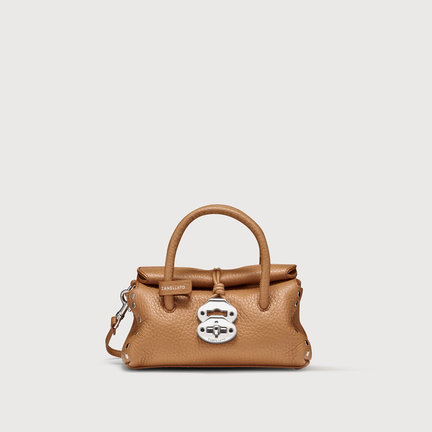 Borsa a Mano Savellini Vera Baby in Ecopelle Martellata — Marrone Amaretto
