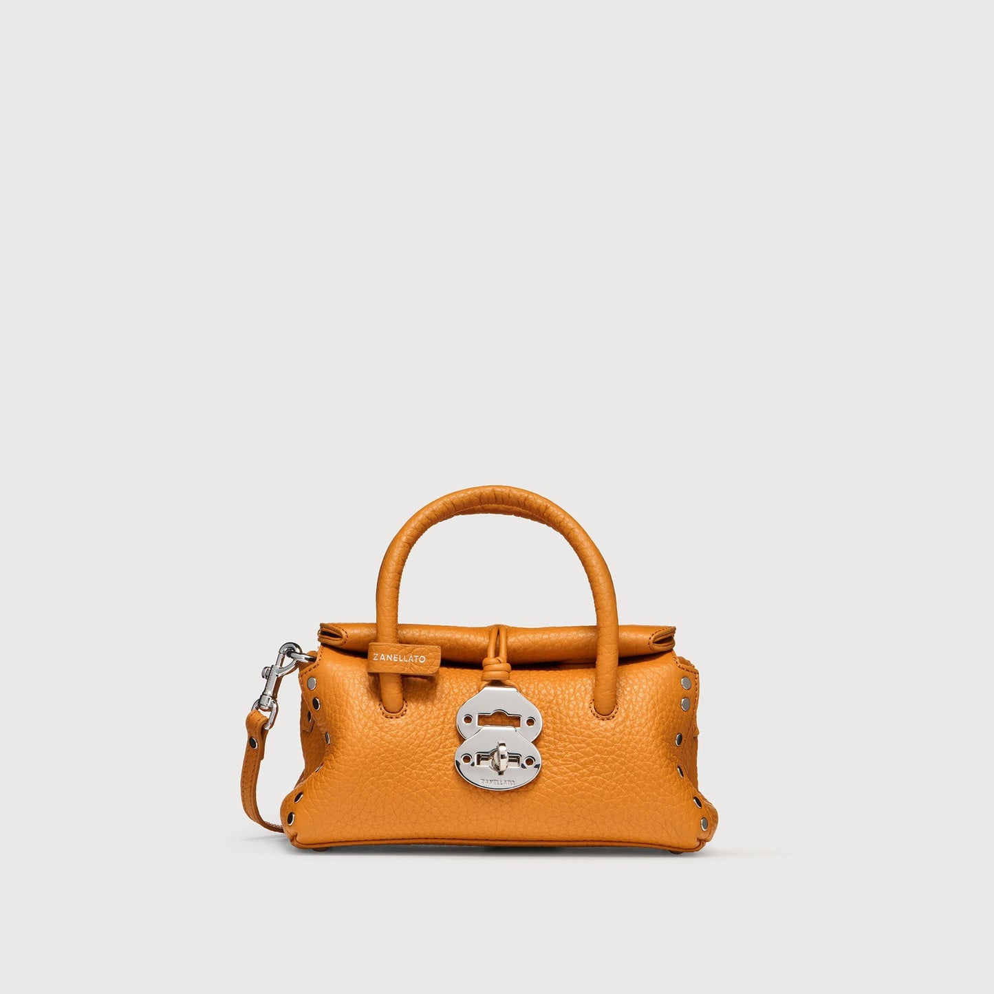 Borsa a Mano Savellini Vera Baby in Ecopelle Martellata — Arancio