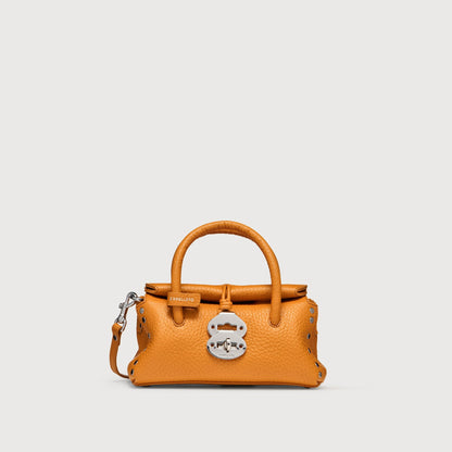 Borsa a Mano Savellini Vera Baby in Ecopelle Martellata — Arancio