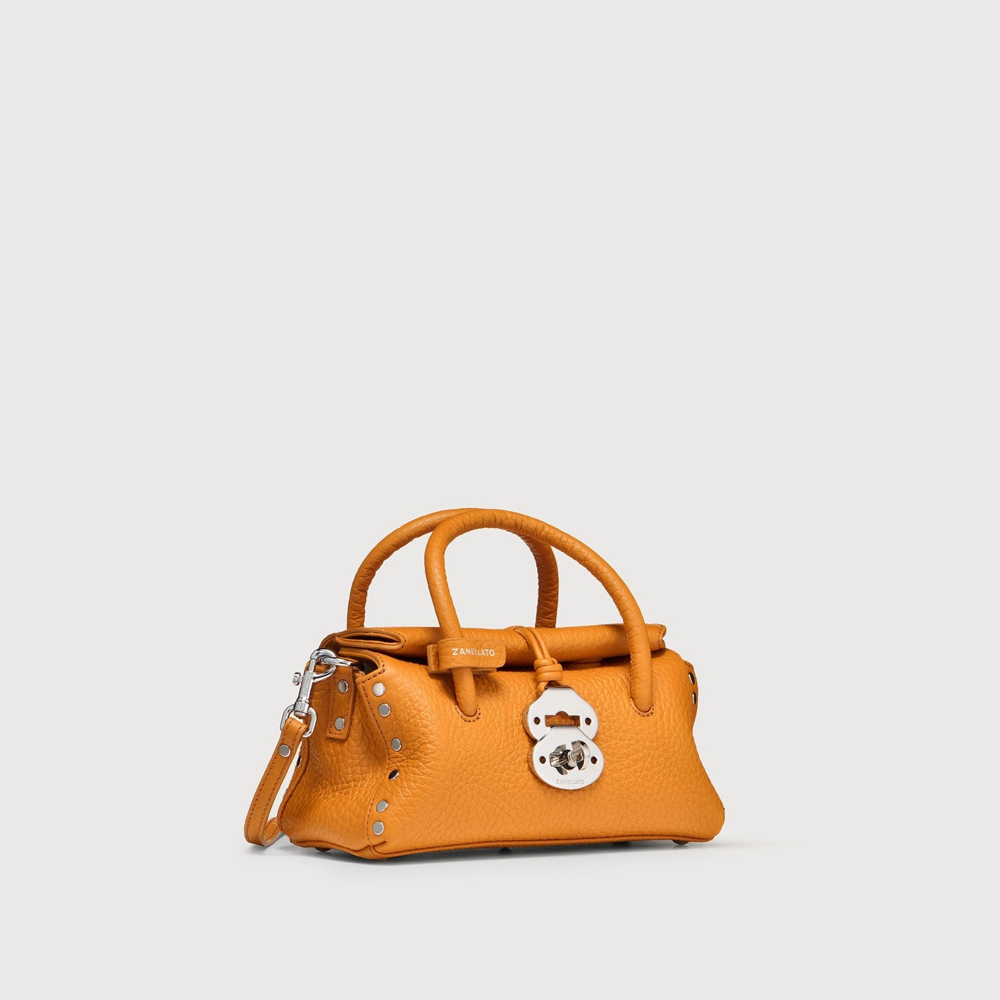 Borsa a Mano Savellini Vera Baby in Ecopelle Martellata — Arancio