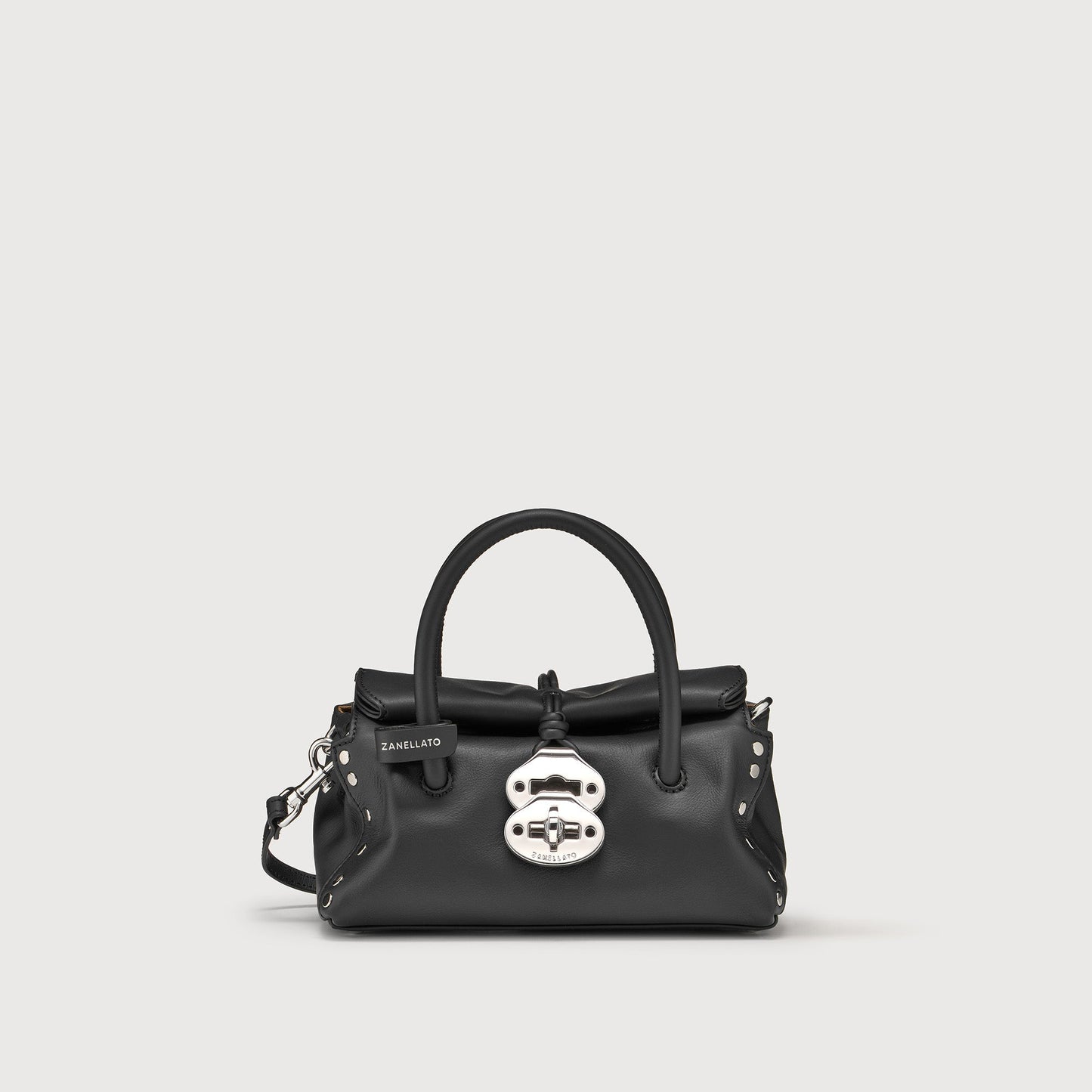 Borsa a Mano Savellini Vera Baby in Ecopelle Liscia — Nero Ardesia