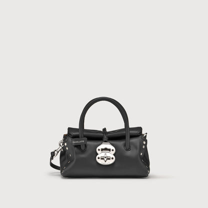 Borsa a Mano Savellini Vera Baby in Ecopelle Liscia — Nero Ardesia