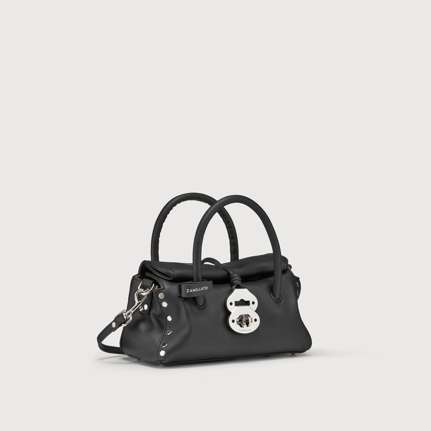 Borsa a Mano Savellini Vera Baby in Ecopelle Liscia — Nero Ardesia