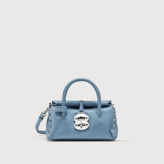Borsa a Mano Savellini Vera Baby in Ecopelle Liscia — Blu Oceano