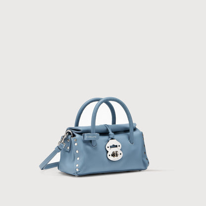 Borsa a Mano Savellini Vera Baby in Ecopelle Liscia — Blu Oceano