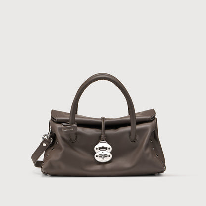 Borsa a Mano Savellini Vera Small in Ecopelle Liscia — Cuoio