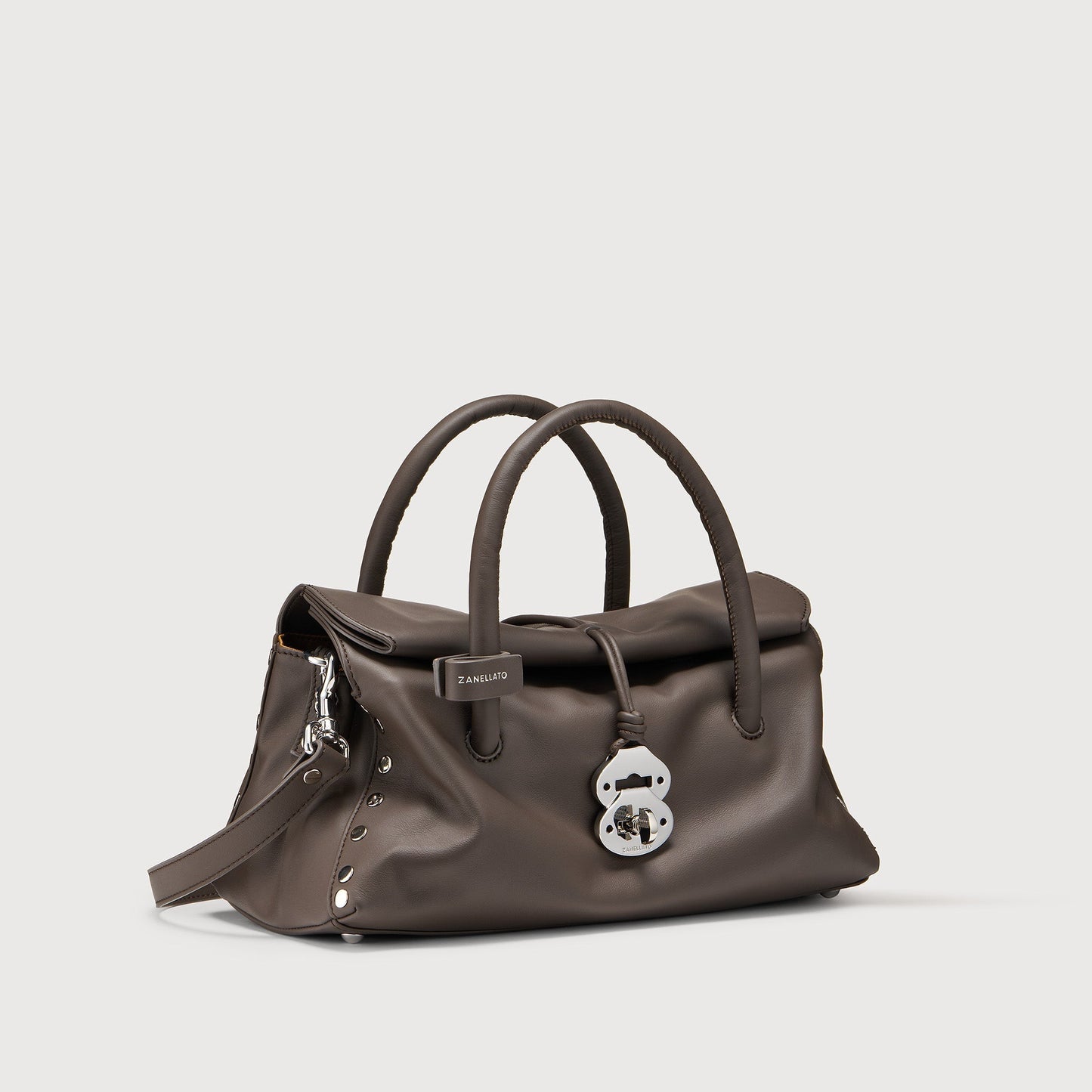 Borsa a Mano Savellini Vera Small in Ecopelle Liscia — Cuoio