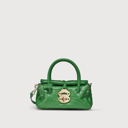 Borsa a Mano Savellini Vera Baby in Pelle di Cactus — Verde Oliva