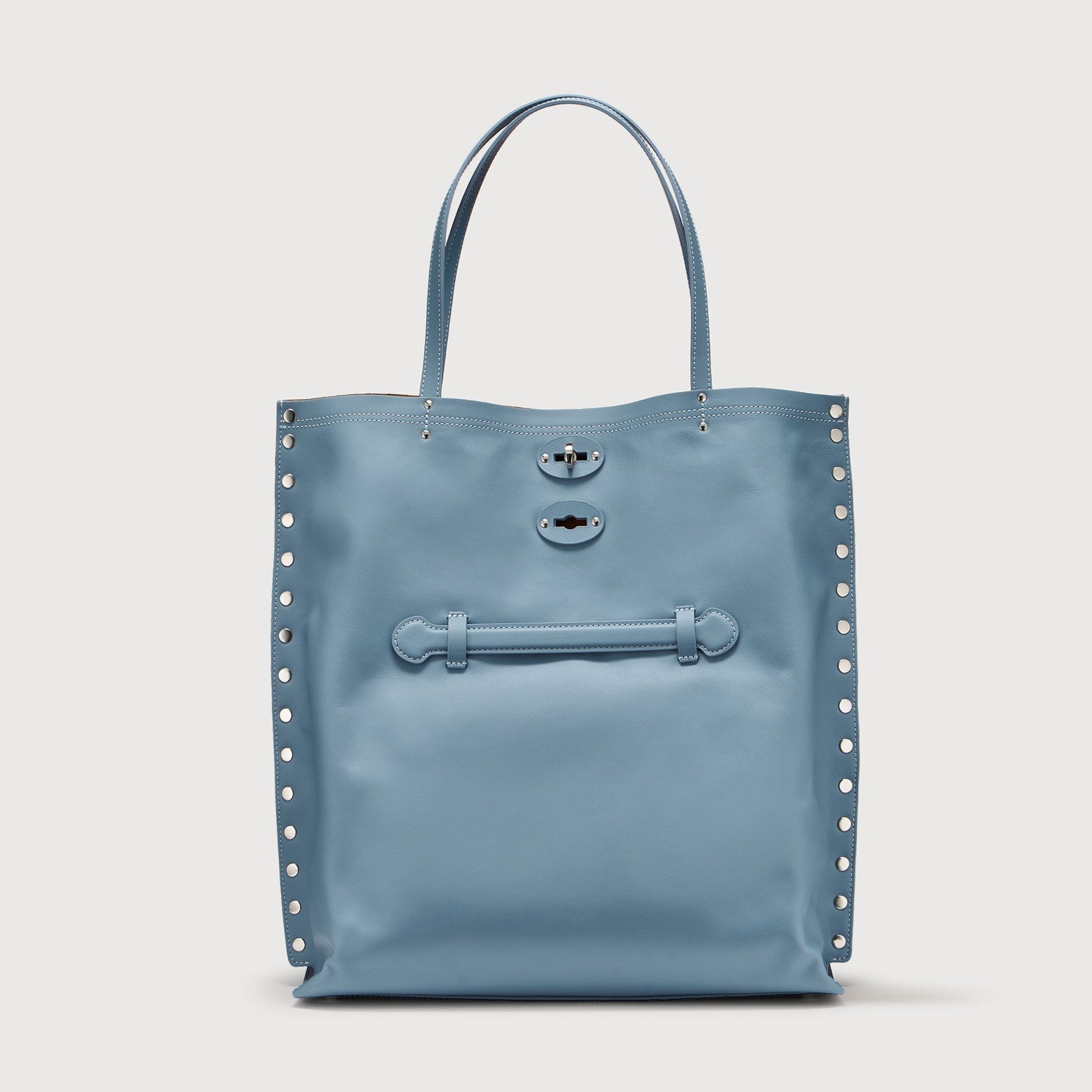 Borsa Shopper Savellini Mila in Ecopelle Liscia — Blu Oceano