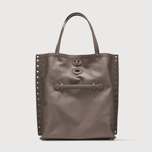 Borsa Shopper Savellini Mila in Ecopelle Liscia — Cuoio