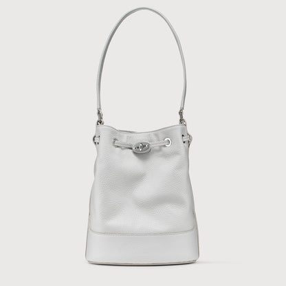 Borsa a Secchiello Savellini Luna in Ecopelle Martellata — Grigio Carrara