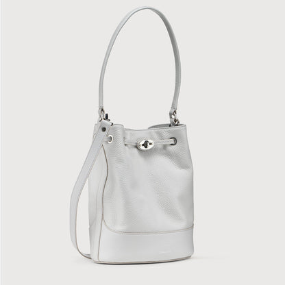 Borsa a Secchiello Savellini Luna in Ecopelle Martellata — Grigio Carrara