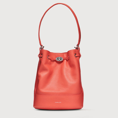 Borsa a Secchiello Savellini Luna in Ecopelle Martellata — Rosso