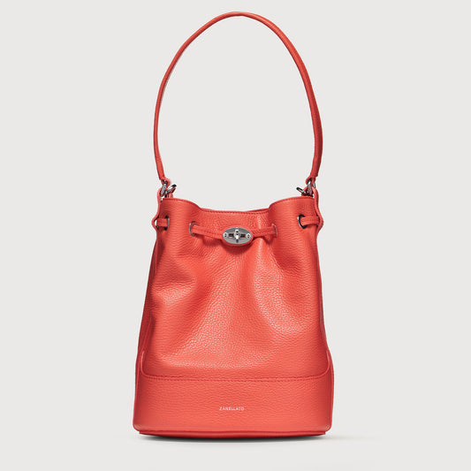 Borsa a Secchiello Savellini Luna in Ecopelle Martellata — Rosso