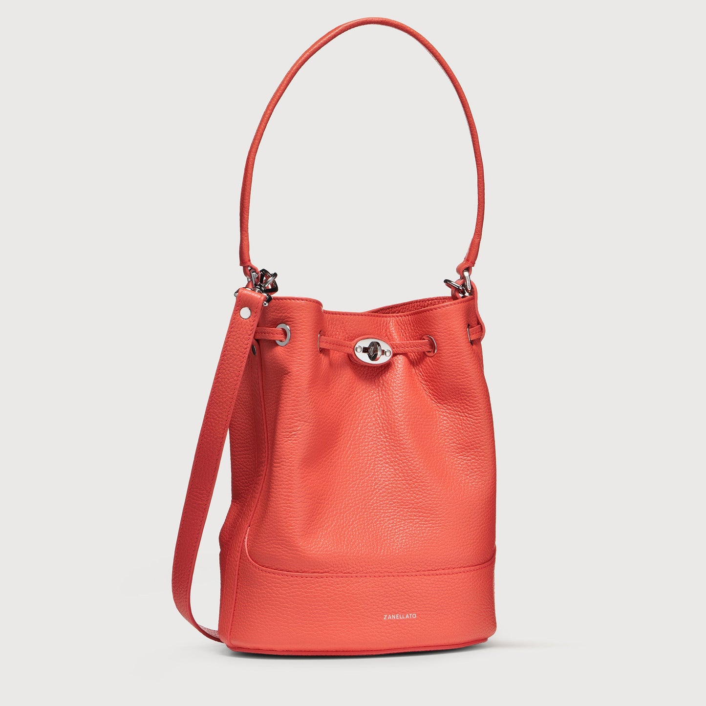 Borsa a Secchiello Savellini Luna in Ecopelle Martellata — Rosso