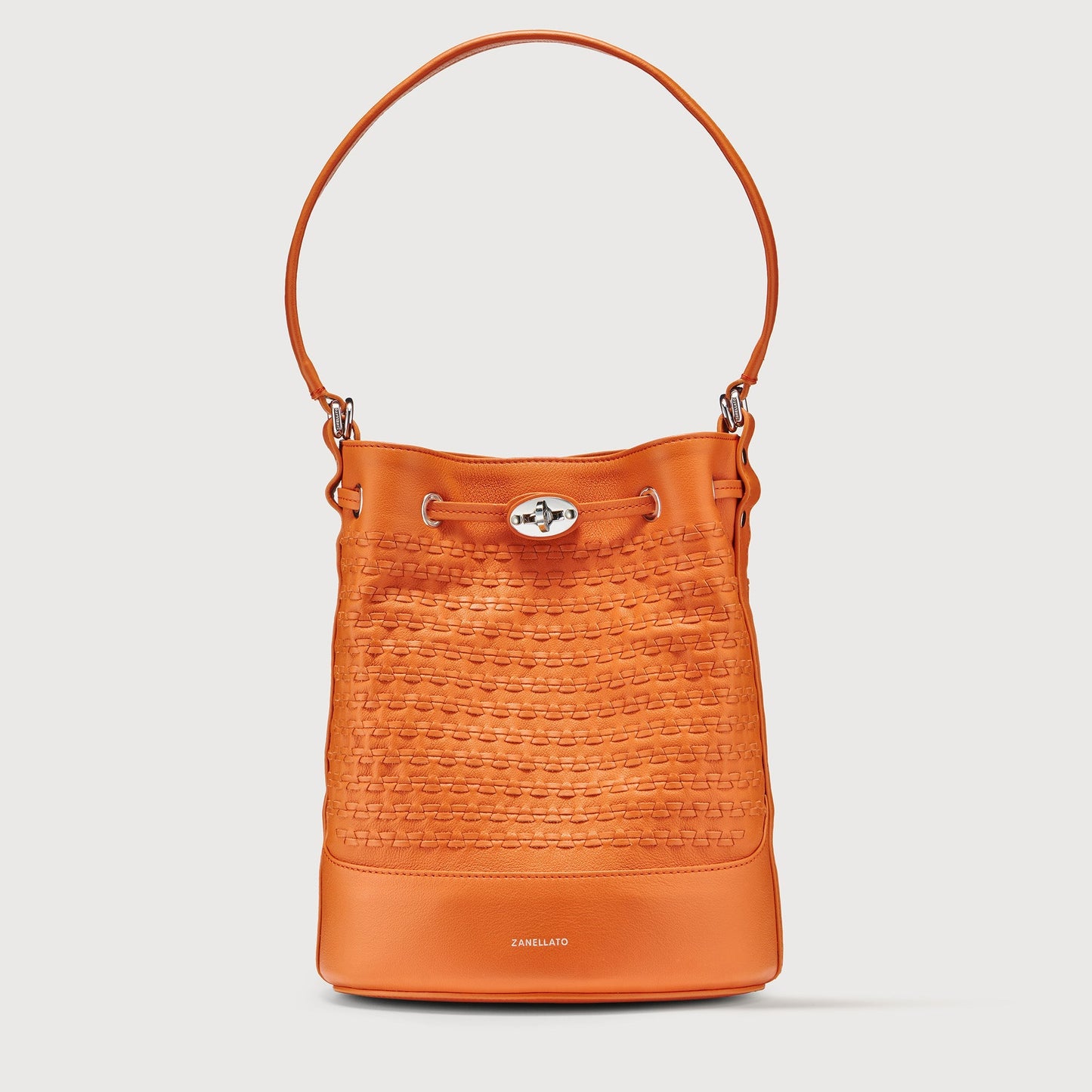 Borsa a Secchiello Savellini Luna in Suede Vegano — Arancio Sicilia