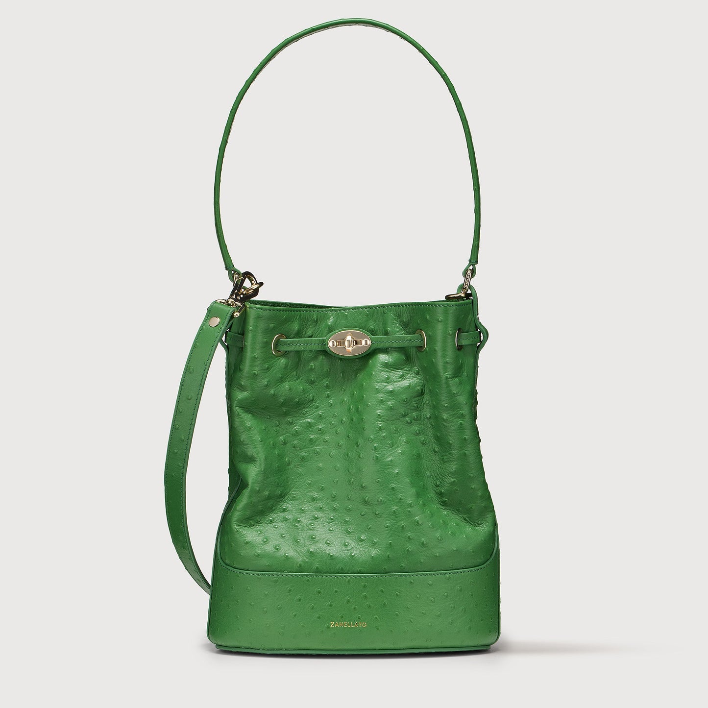 Borsa a Secchiello Savellini Luna in Pelle di Cactus — Verde Oliva