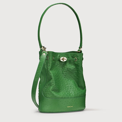 Borsa a Secchiello Savellini Luna in Pelle di Cactus — Verde Oliva