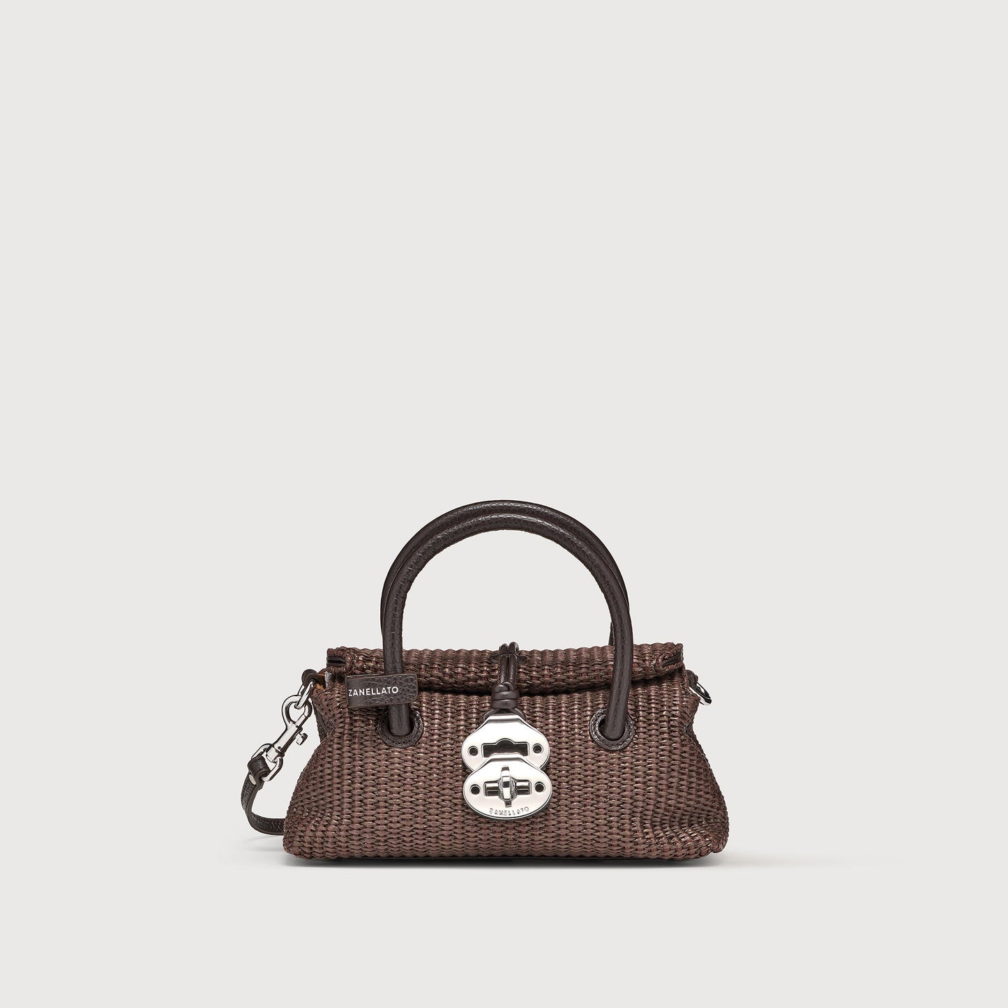 Borsa a Mano Savellini Vera Baby in Vimini — Marrone Sottobosco