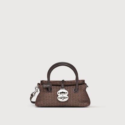 Borsa a Mano Savellini Vera Baby in Vimini — Marrone Sottobosco